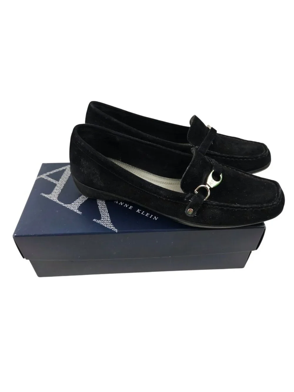 Anne Klein Loafers Womens Size 9M Akfaithi Black Suede iflex Comfort Shoes